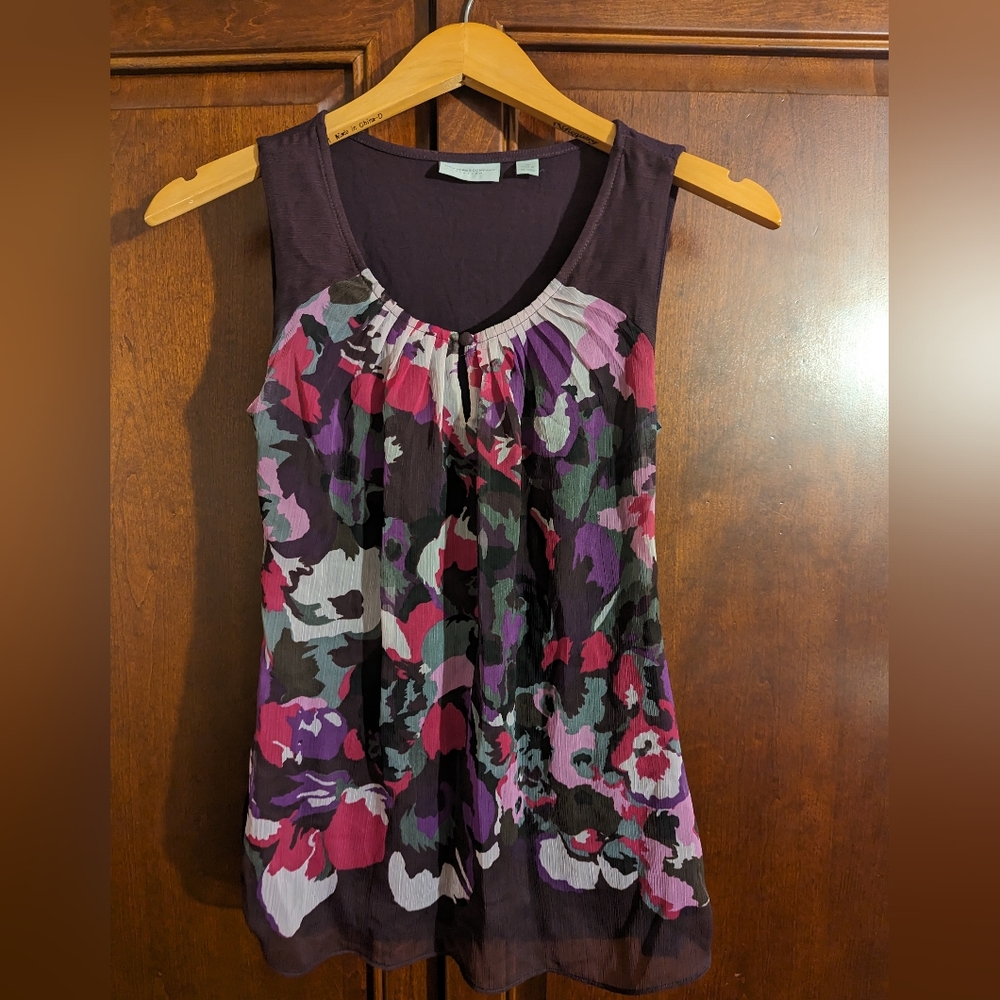 New York & Company dark purple sleeveless top - XS